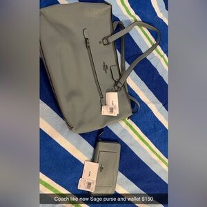Coach Sage like new purse and wallet